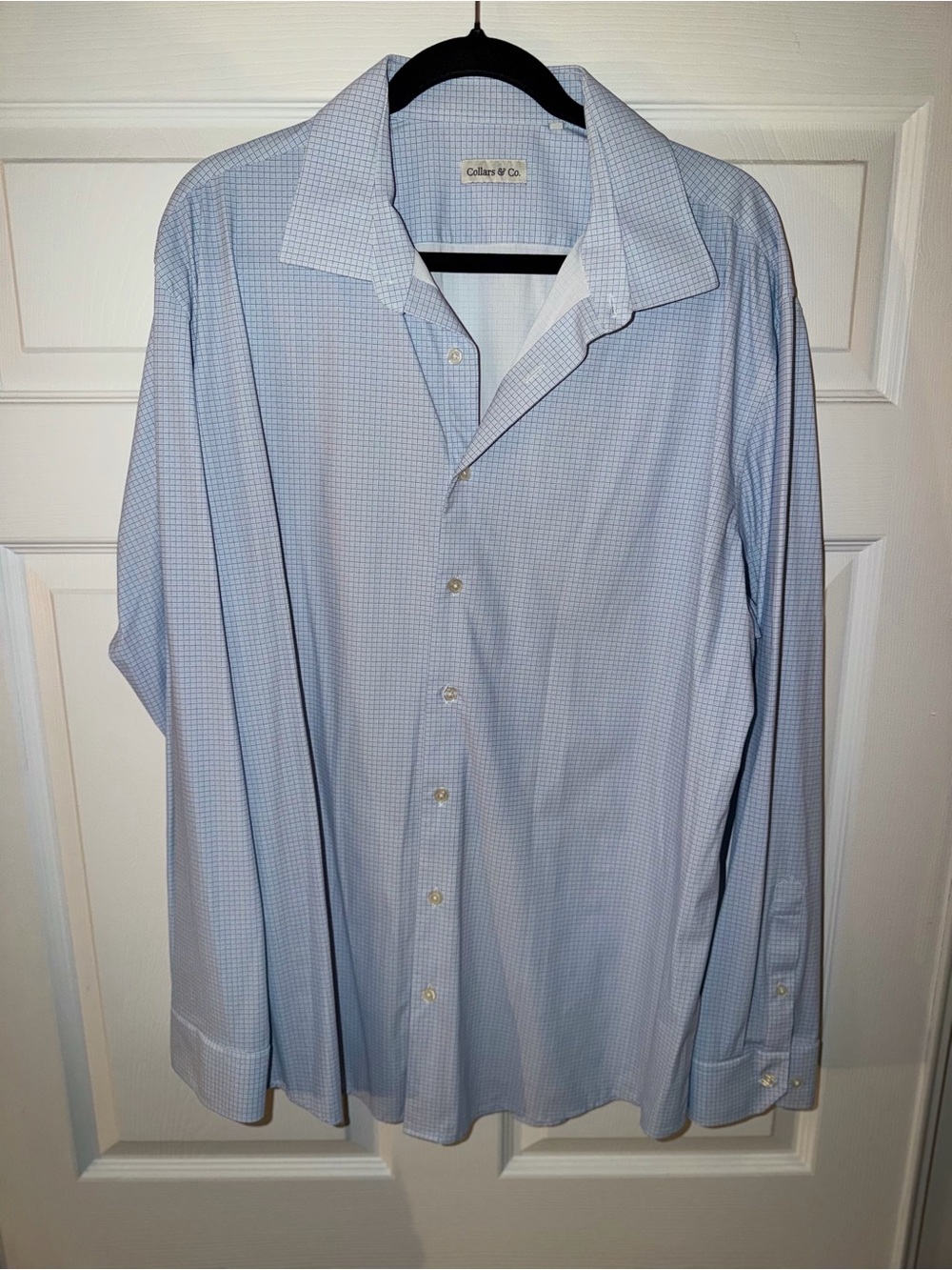 Collars & Co Blue Performance Dress Shirt 2XL Stretch Golf Casual
